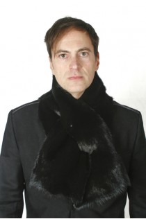 Black mink fur scarf, large, unisex